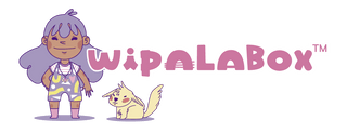 Wipalabox Logo with cartoon girl and dog characters